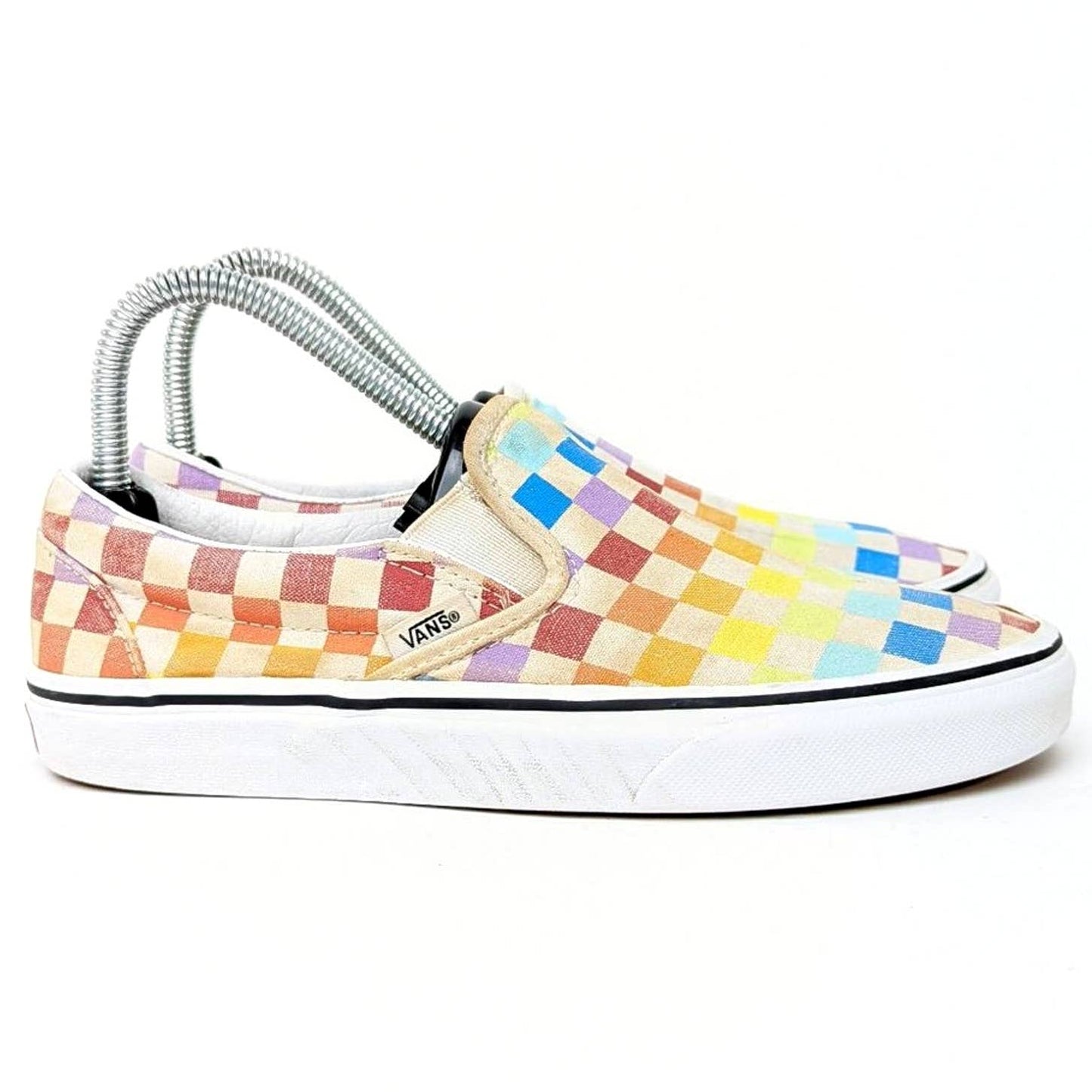 Vans Rainbow Checkered Loafer Slides - 7.5