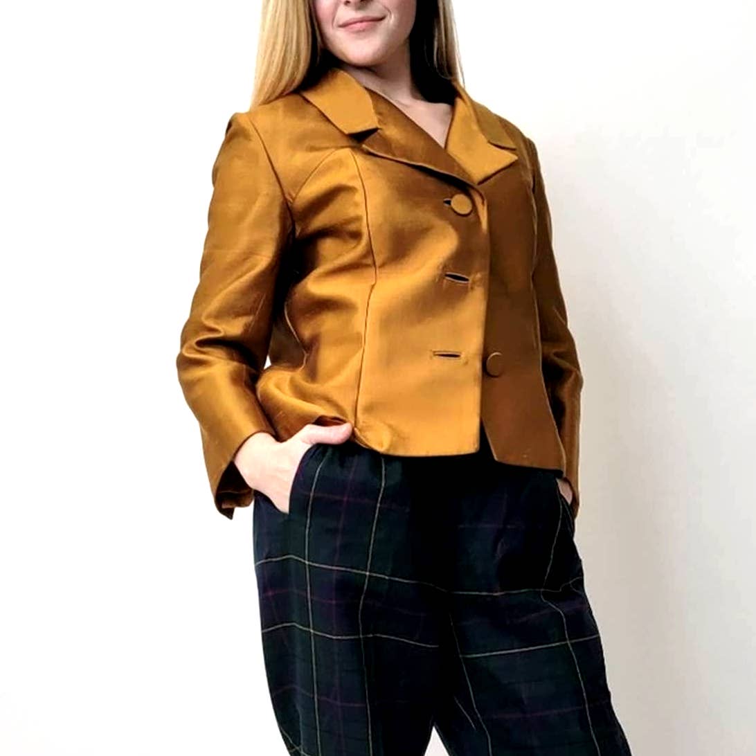 Vintage 60's Gino Rossi Gold Cropped Blazer Jacket