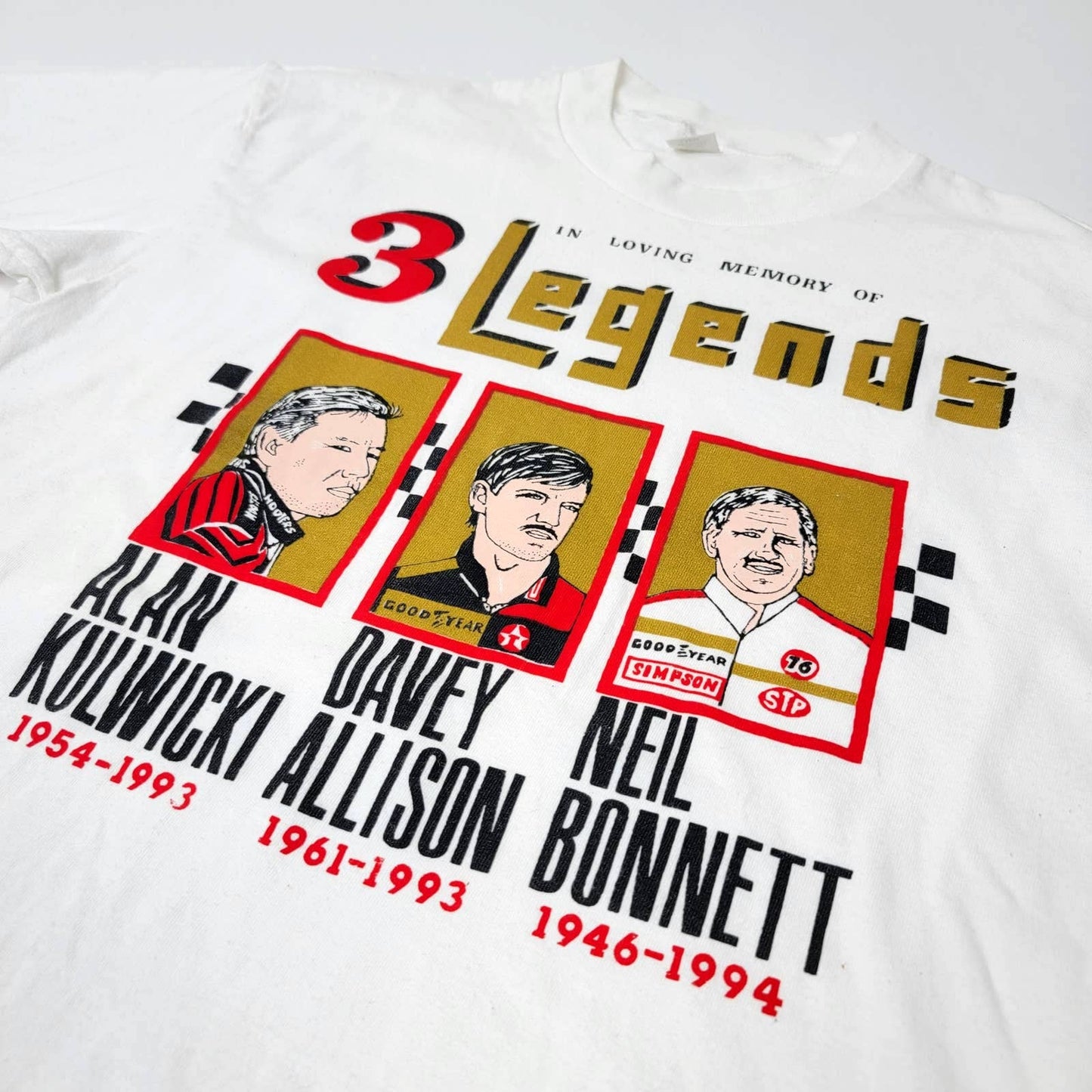 Vintage 90s Deadstock NASCAR Legends Single Stitch Racing Tee - L