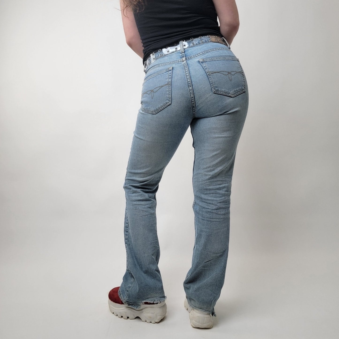 Vintage Y2K Flare low rise light wash Paris Blues Jeans - 9