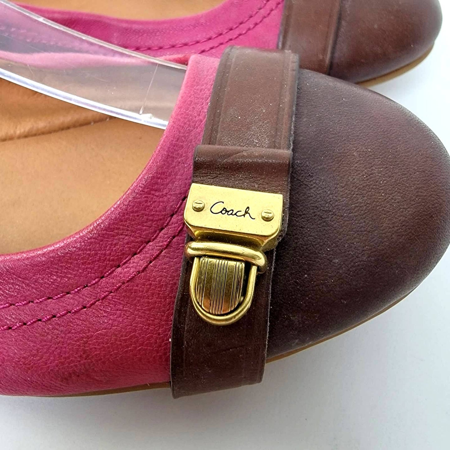 Coach Delphine Soft Leather Slip-on Buckle Ballet Flats - 8
