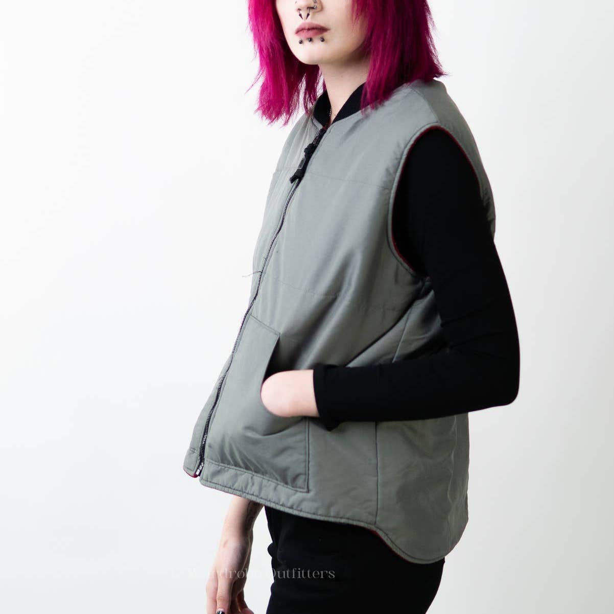 Vintage 90s Old Navy Fleece Lined Utility Vest