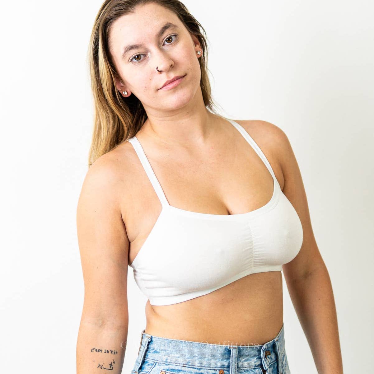 White Frilly Lace Racerback Bralette