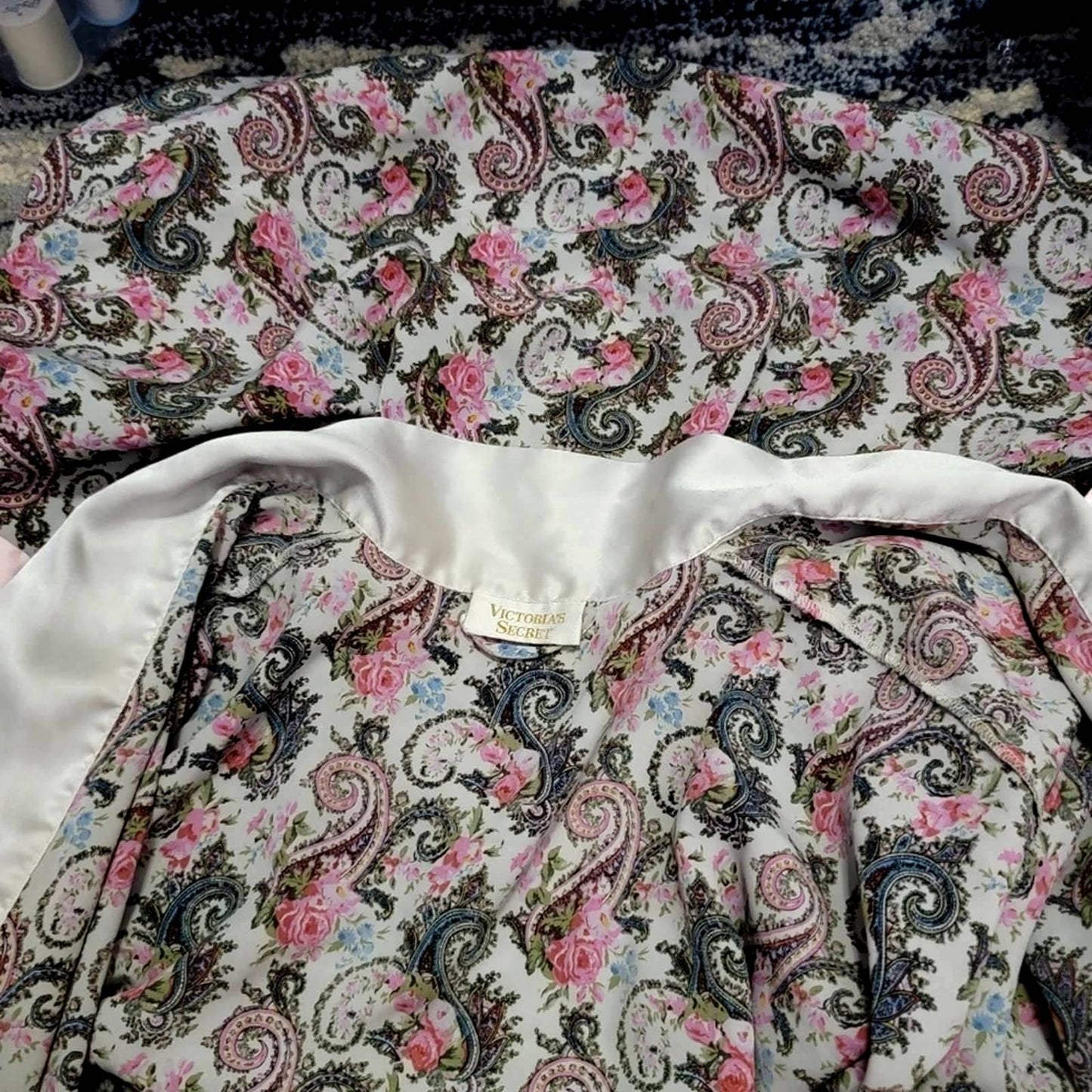 Vintage 90s Victoria’s Secret Gold Label Floral Paisley Kimono Robe Lingerie