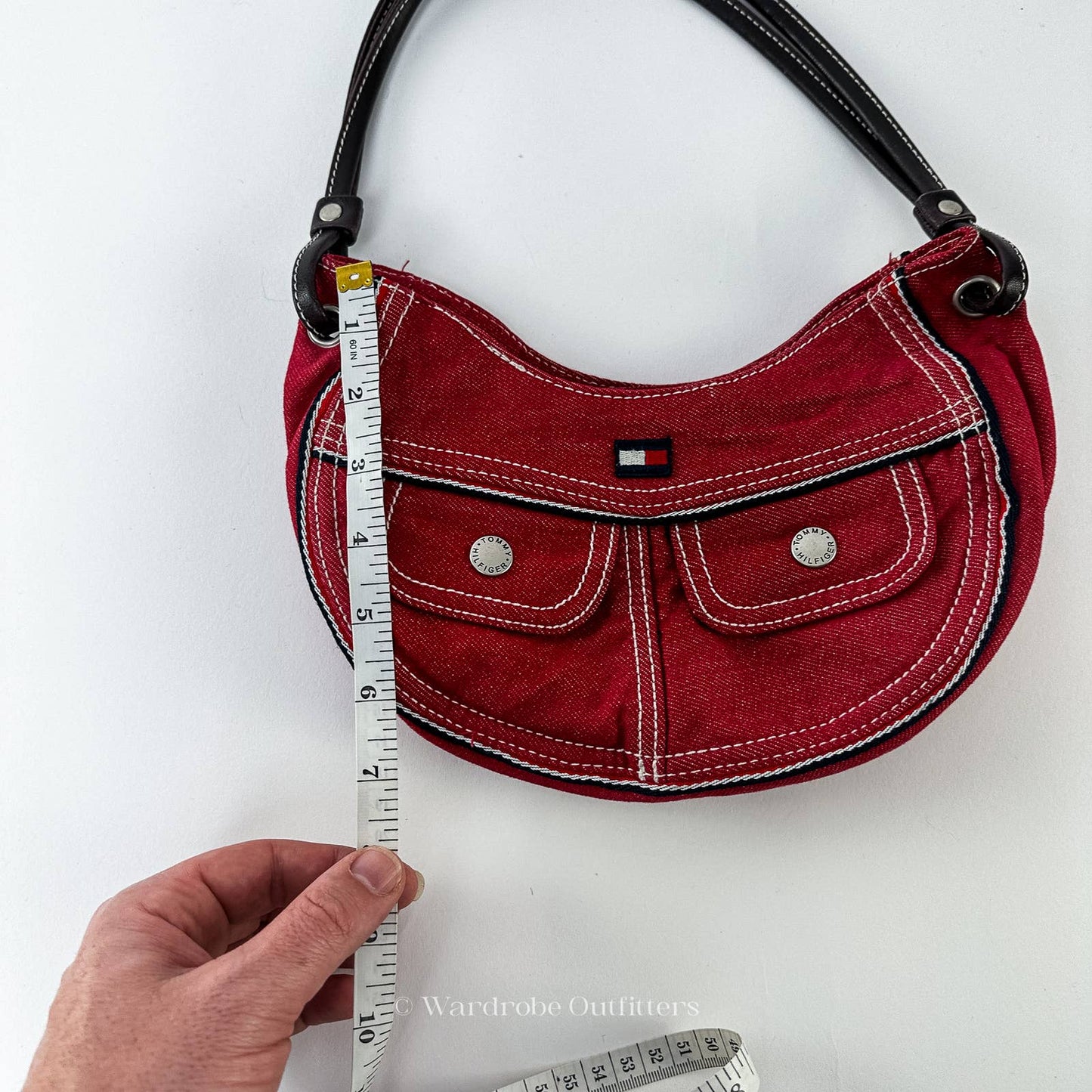 Vintage Y2k 90s Tommy Hilfiger Denim Canvas Mini Bag Purse