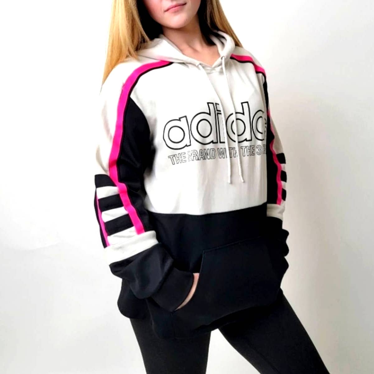 Adidas Tri-Foil Striped Hoodie - S
