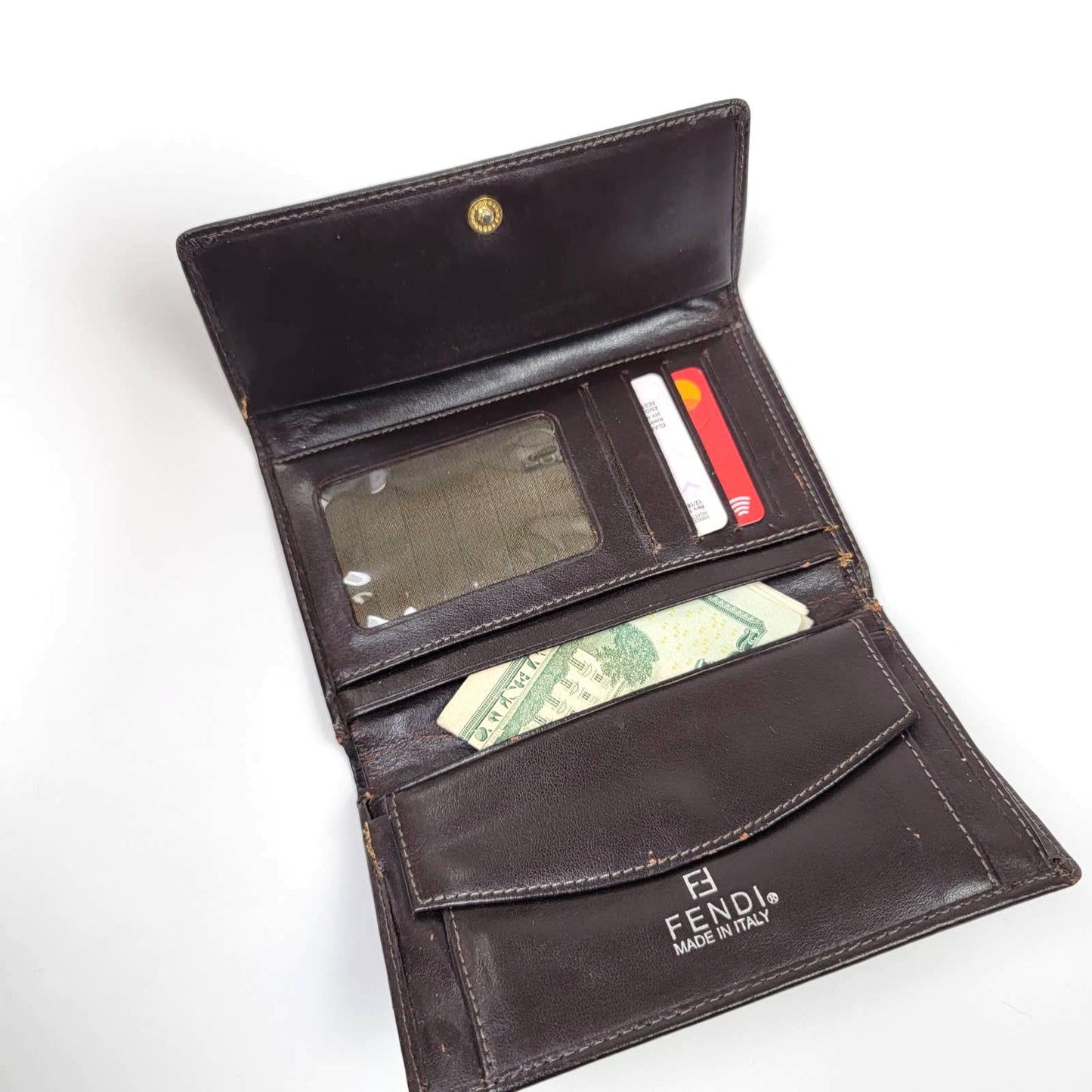 Vintage Y2k 2001 Fendi Zucca Tri-Fold Wallet