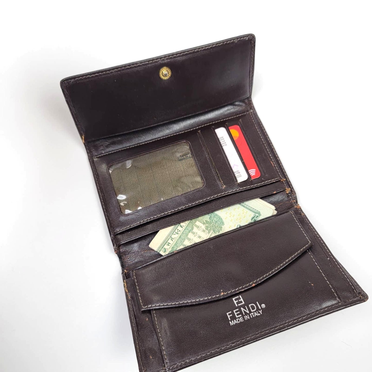 Vintage Y2k 2001 Fendi Zucca Tri-Fold Wallet