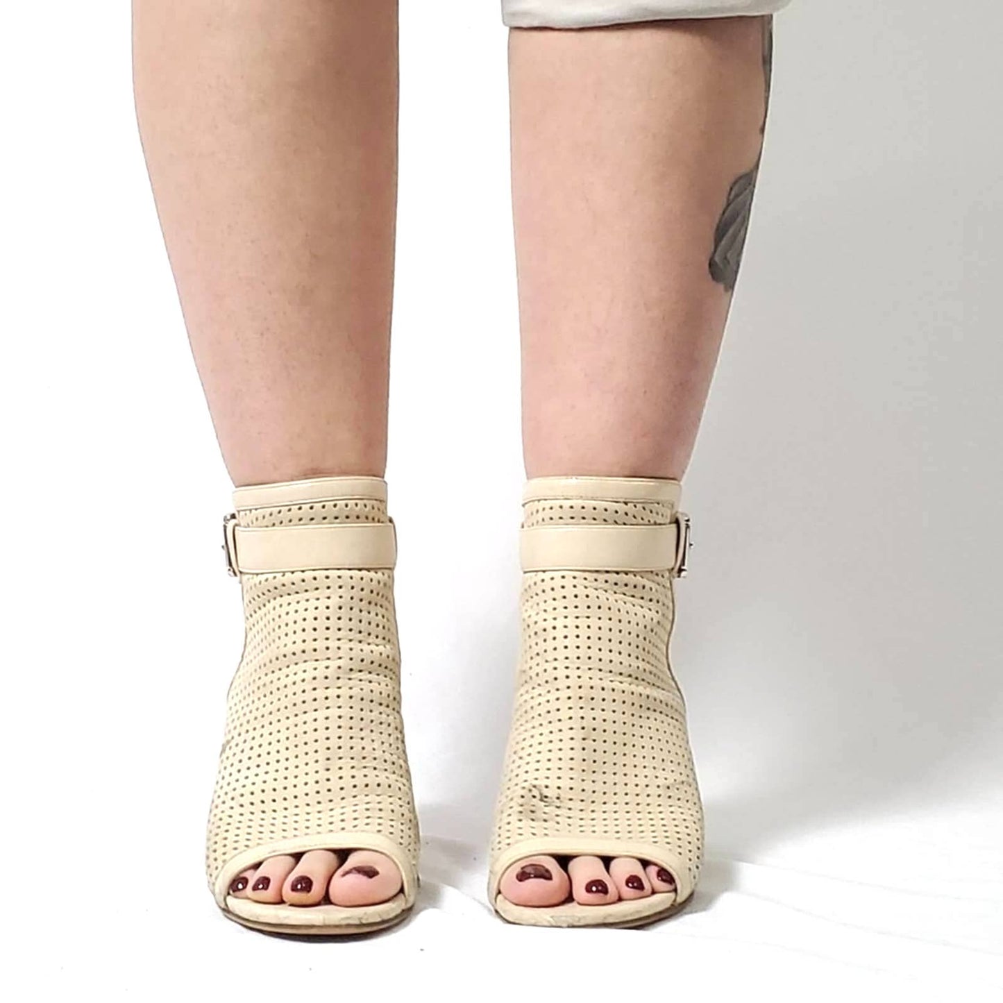 Sam Edelman | Emmie Ivory Peep Toe Sandal Booties - 7.5