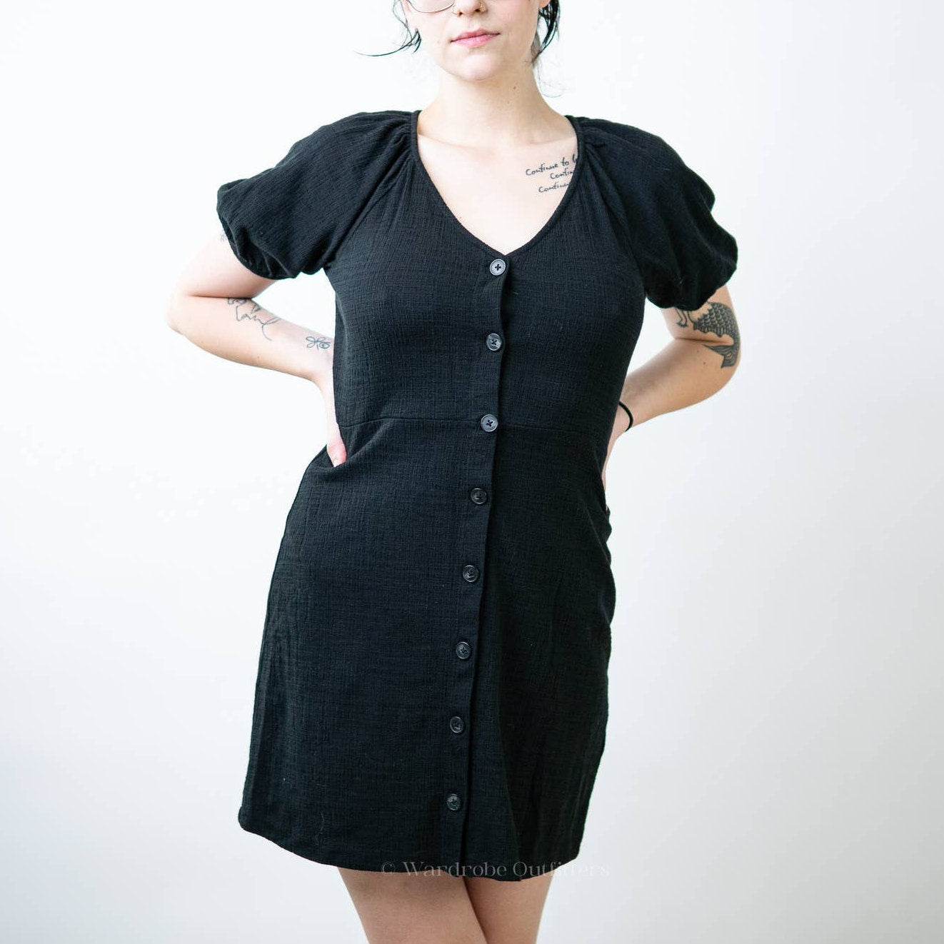 Madewell Textured & Tread Puff Sleeve Dress - S