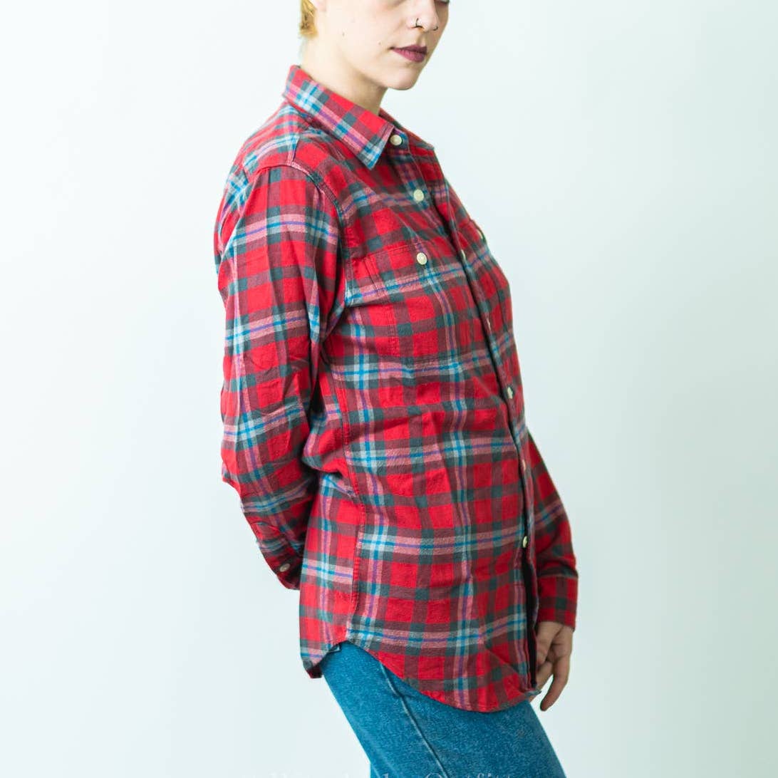 J.Crew Plaid Flannel Long Sleeve Button Sown Shirt - S