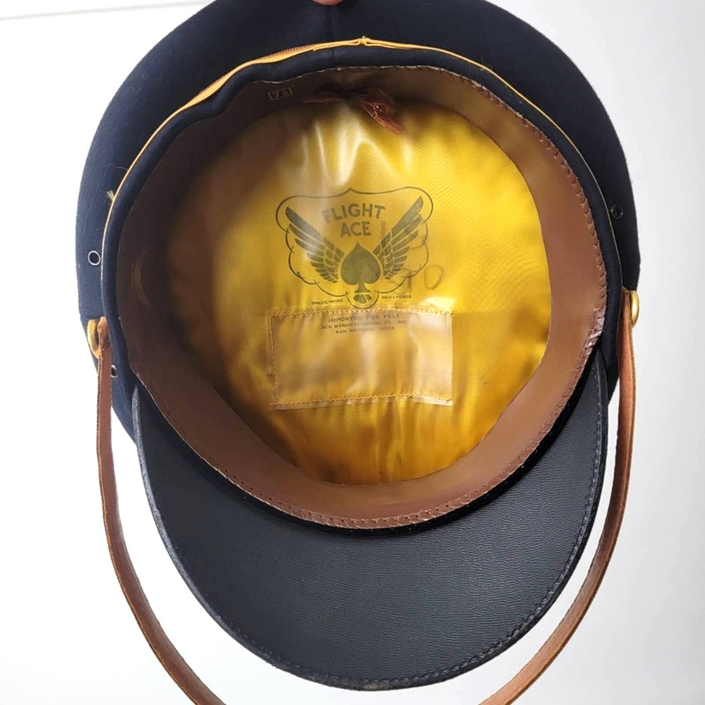 Vintage 70s Flight Ace Fur Felt Military Hat
