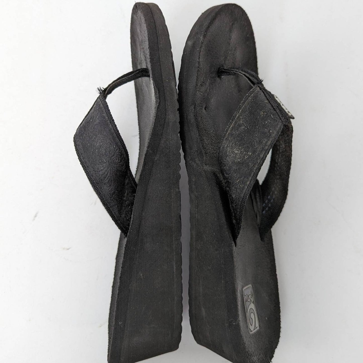 Teva Mush Black Wedge Flip Flop Sandals