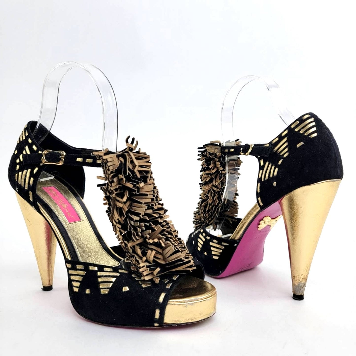 Betsey Johnson Slingback PomPom Tassel Sandal Heels - 7