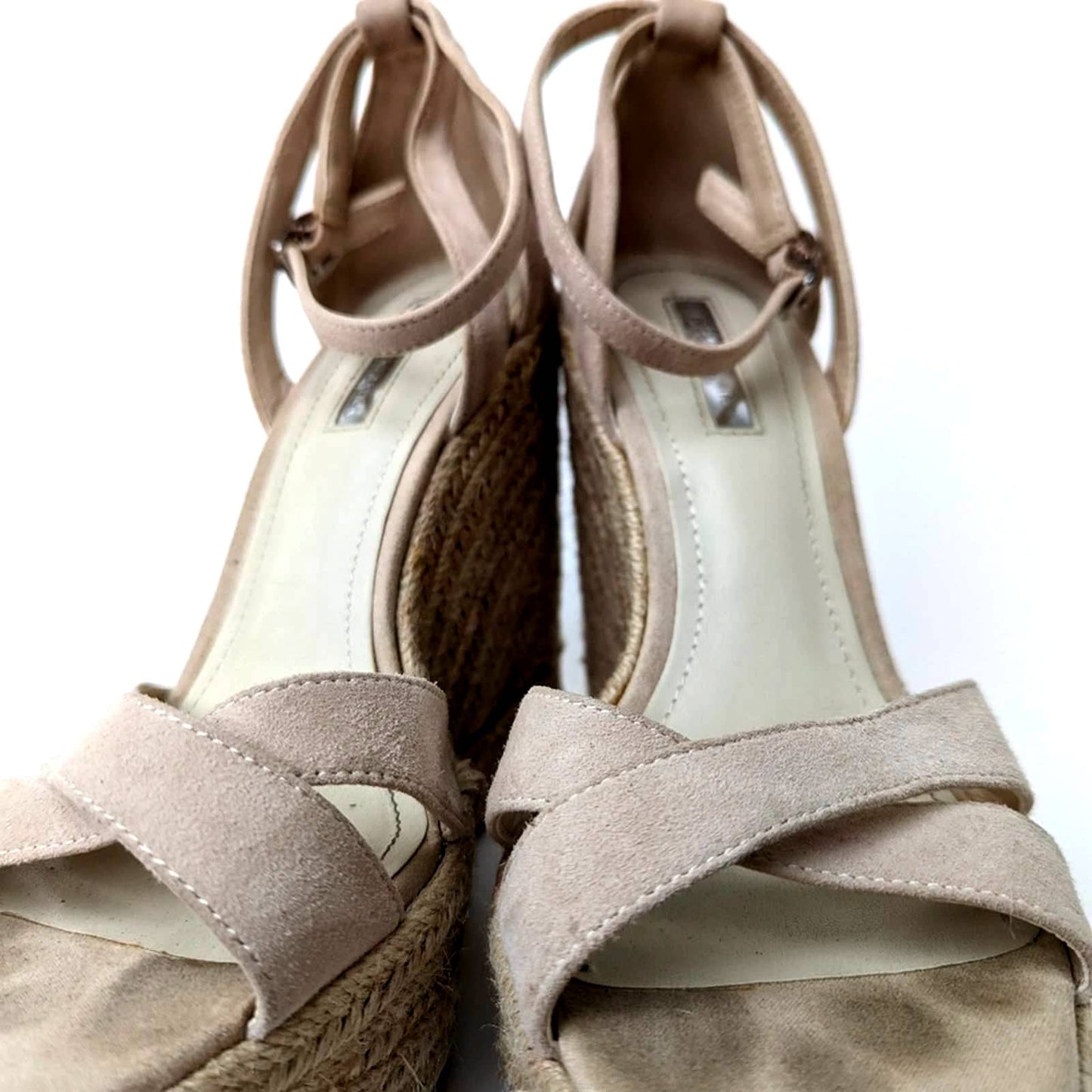 BCBGeneration Holly Wedge Espadrille Platform Sandals in Nude Blush