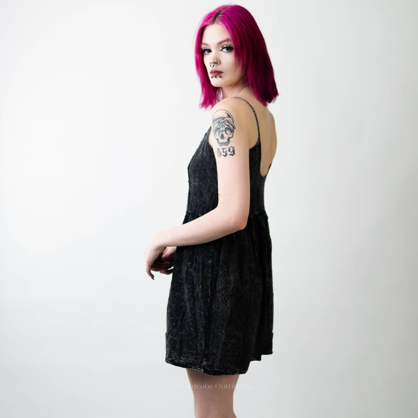 Anthropology Finn & Clover Black Grungy Mini Dress - M