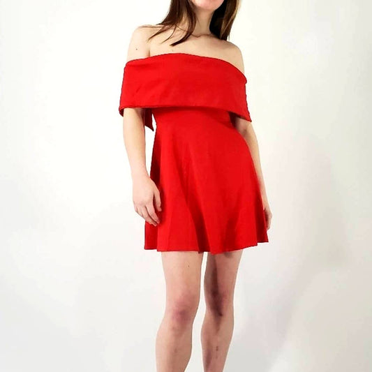 Lpa Revolve Cayenne Red Cold Shoulder Dress - S