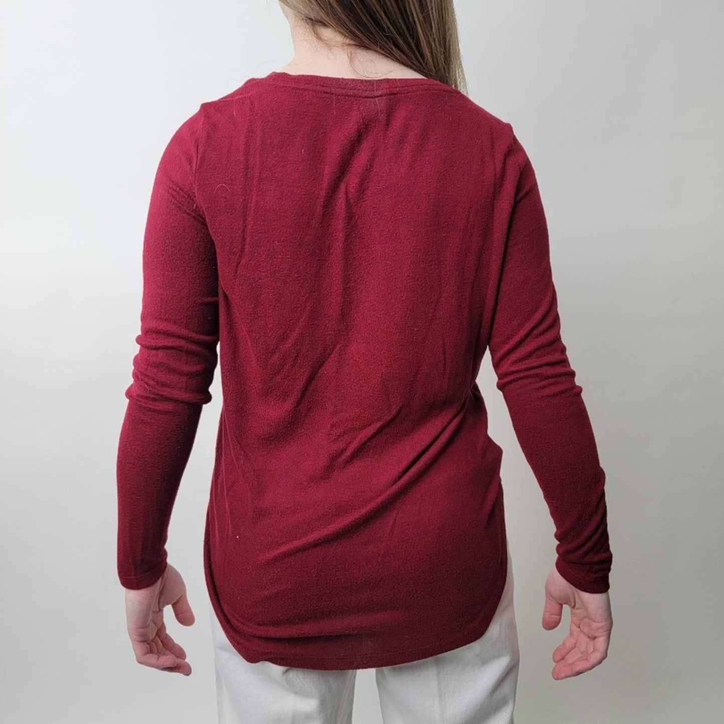 Old Navy Paper Thin Long Sleeve Heather Red - S