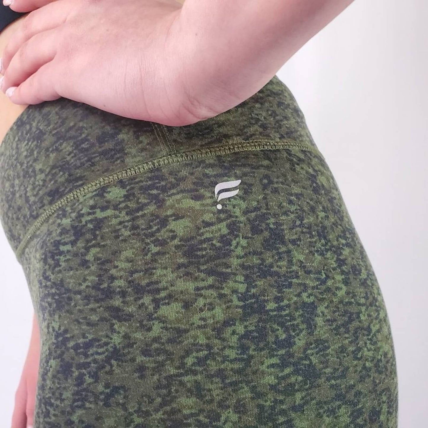 Fabletics Mila High Waist Camo Print Green Legging - M