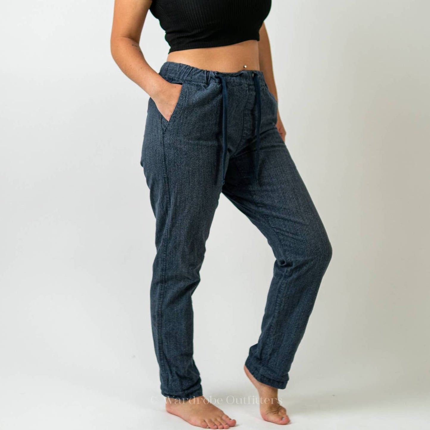 OBEY Navy Blue Denim Jogger Pants