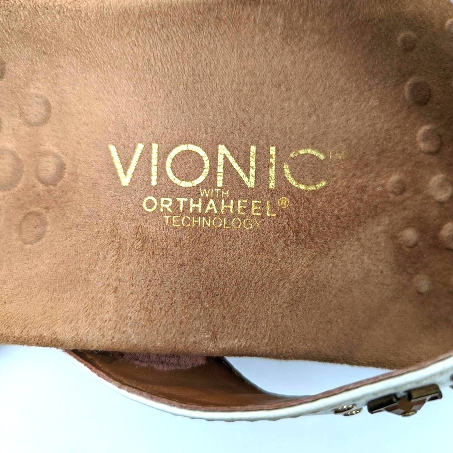 Vionic Floriana Geometric Stone Beaded Flip Flop Sandals - 6