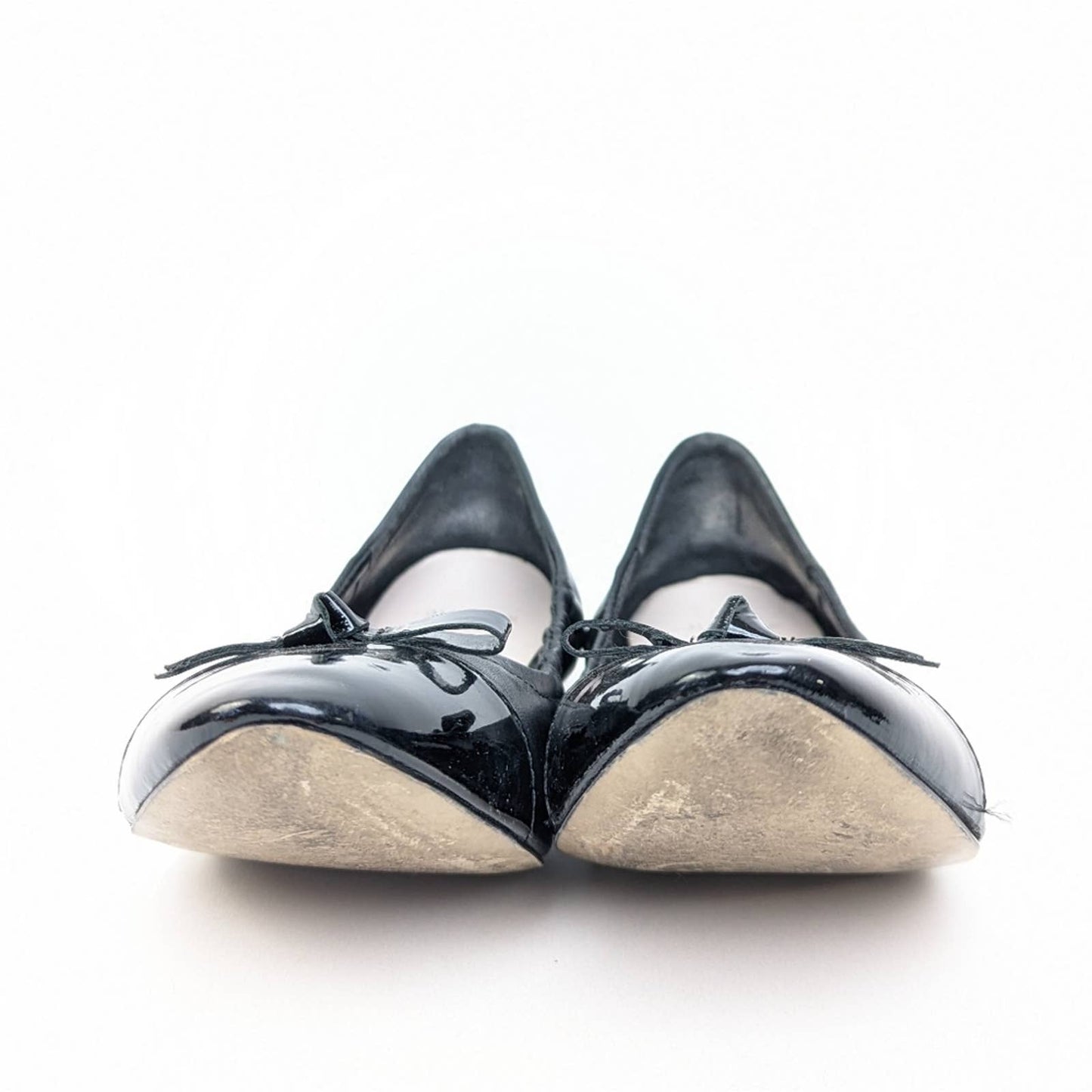 Cole Haan Grand OS Black Leather Ballet Bow Flats - 8