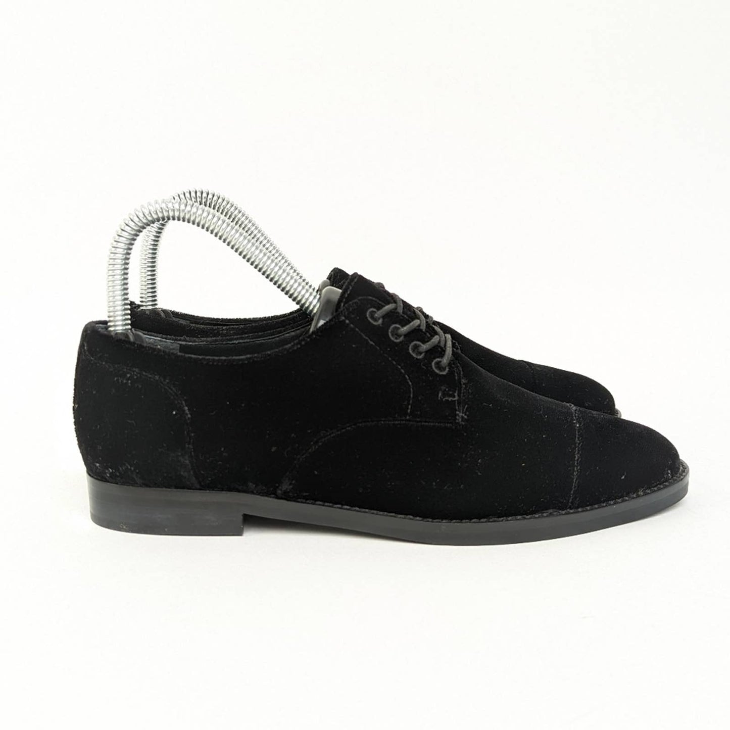 NWOT Ralph Lauren Maryna Black Suede Derby Oxford Flats - 6