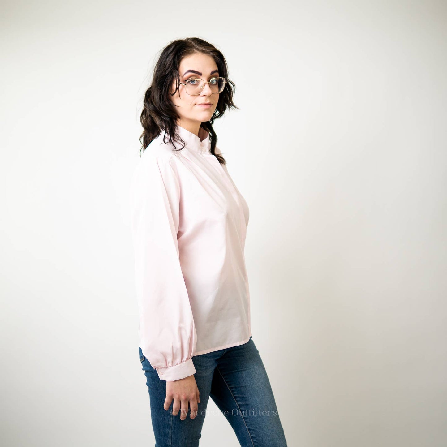 Vintage 80s Pastel Button Up Blouse