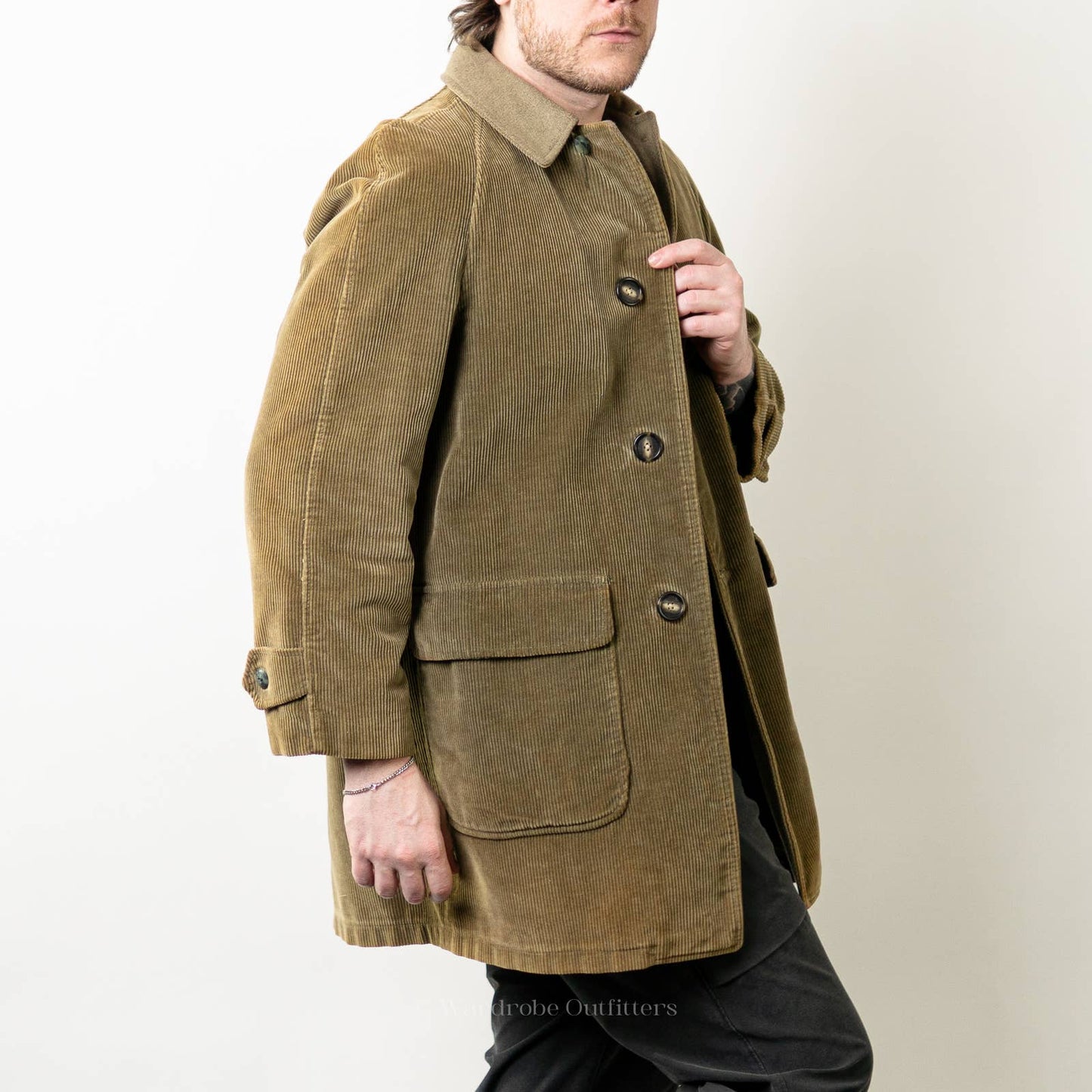 Vintage 1960's Cresco Corduroy Sherpa Lined Collared Coat