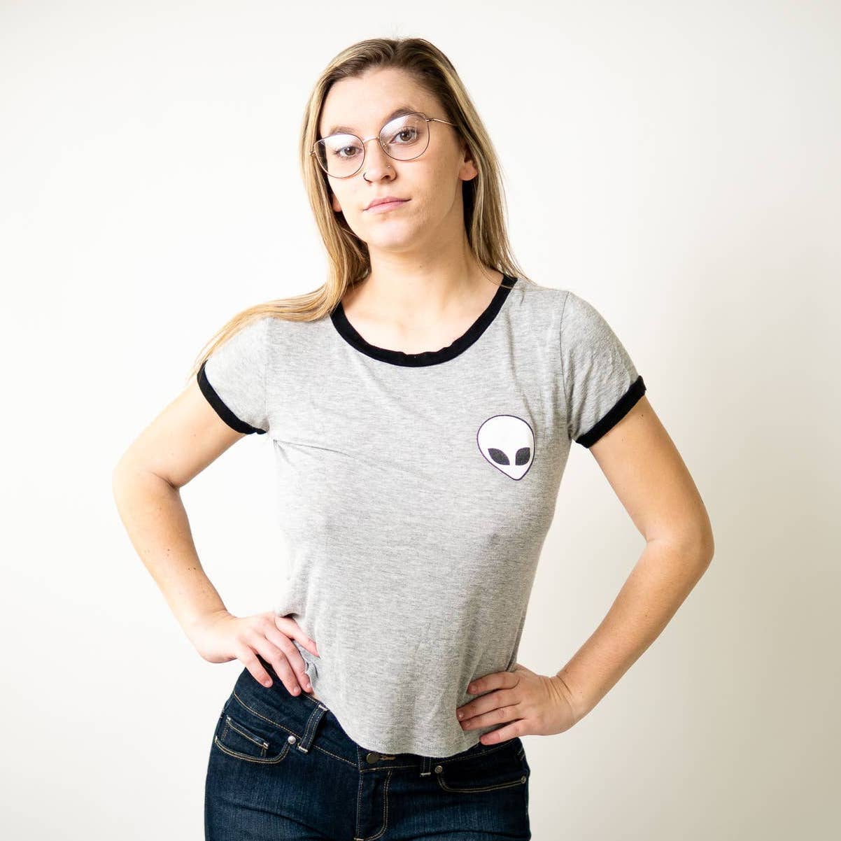 ALIEN UFO Cotton Jersey Crew Neck Tee - M
