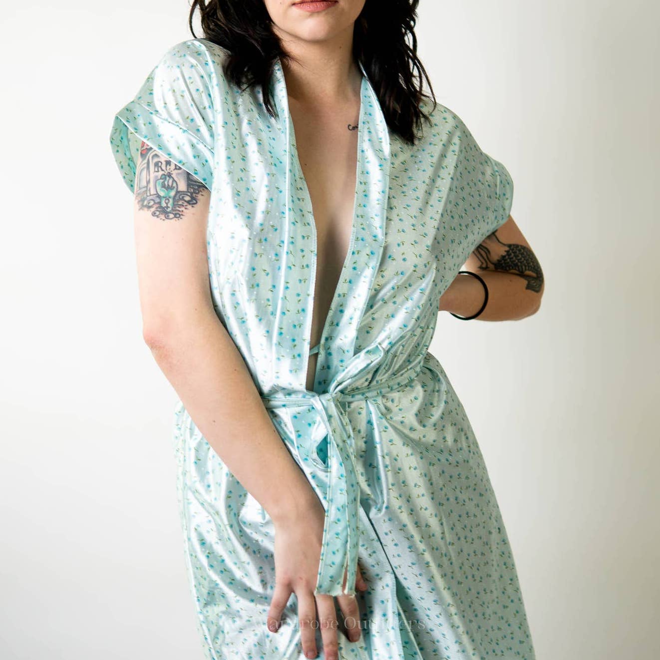 Vintage 90s Silky Babydoll Night Dress Robe - M