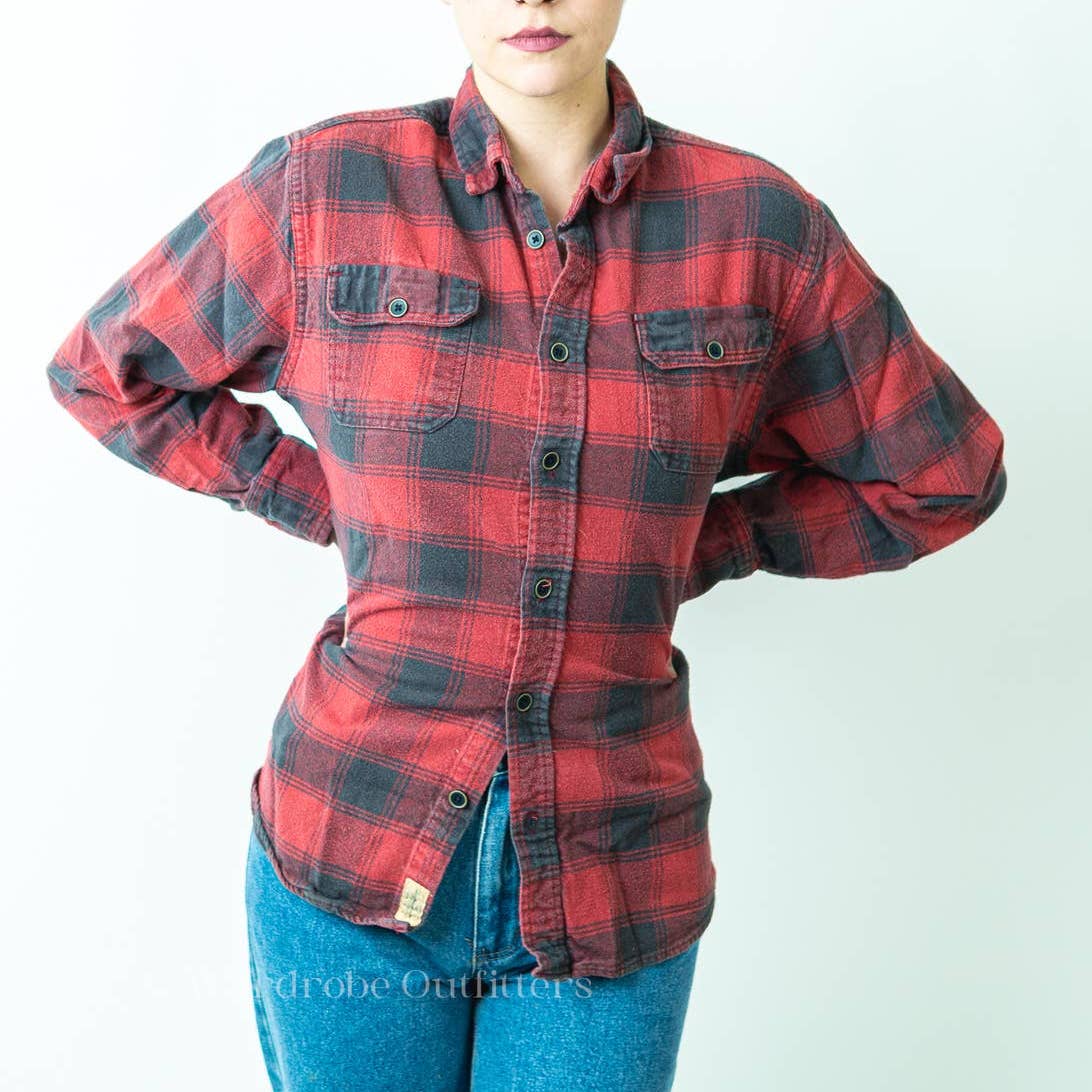 JACHS NY Buffalo Plaid Flannel Long Sleeve Button Sown Shirt - M