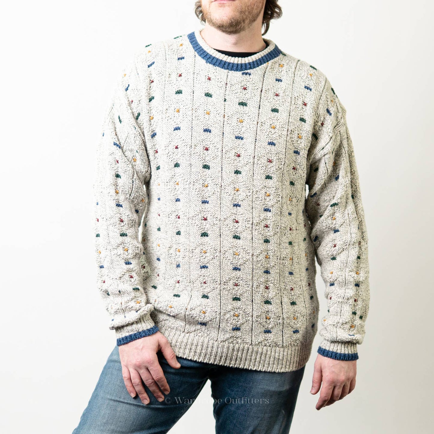 Vintage 90s Chunky Knit Sweater by Windsor Shirt Company - L