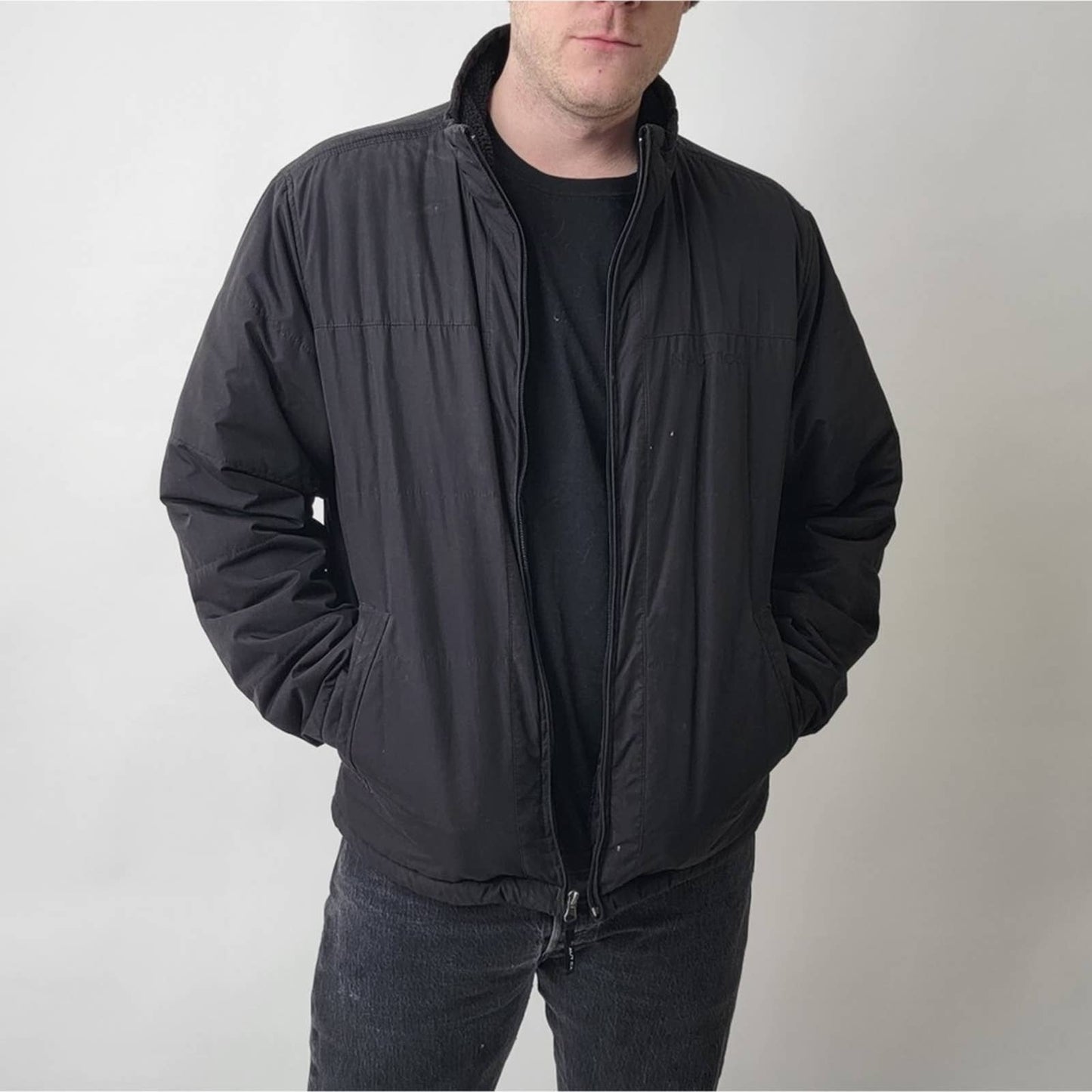 Nautica Black Sherpa Lined Jacket - M