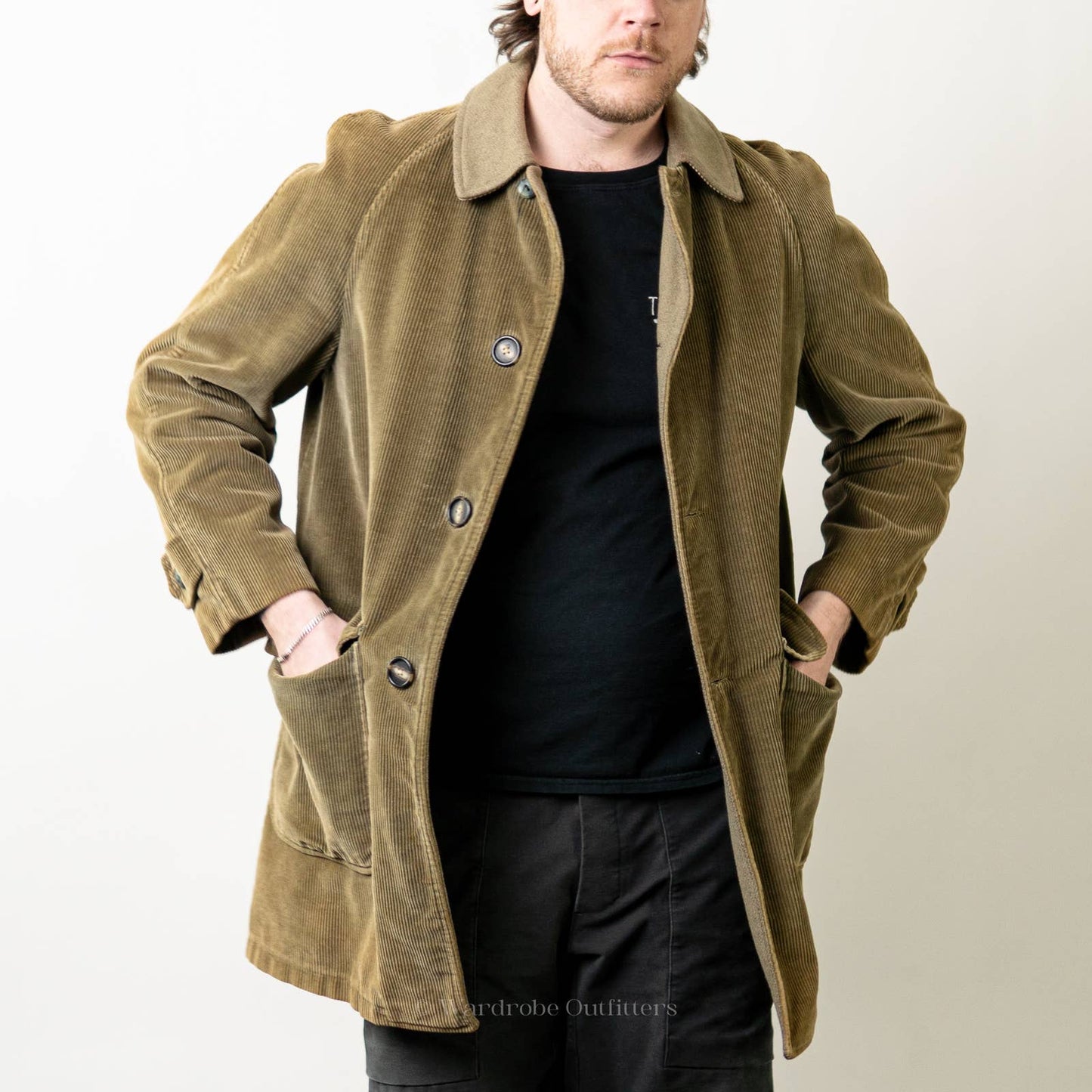 Vintage 1960's Cresco Corduroy Sherpa Lined Collared Coat