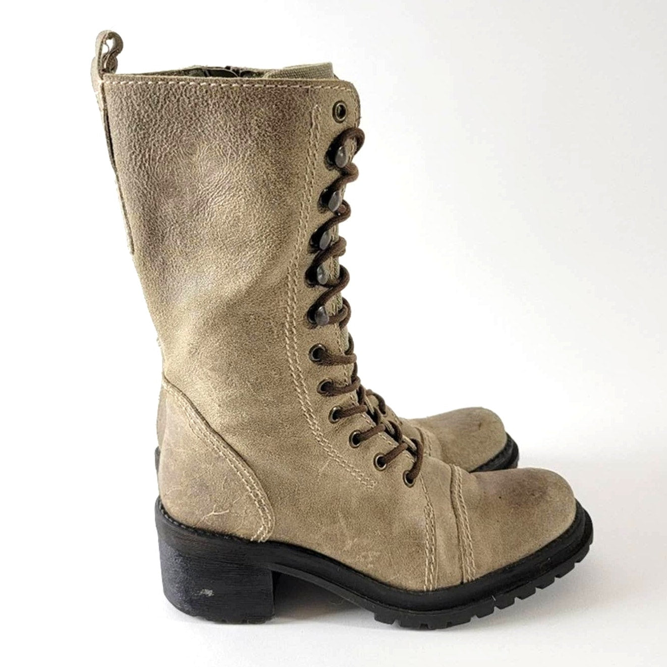 Vintage 90s Grunge Combat Chunky Platform Boots - 7