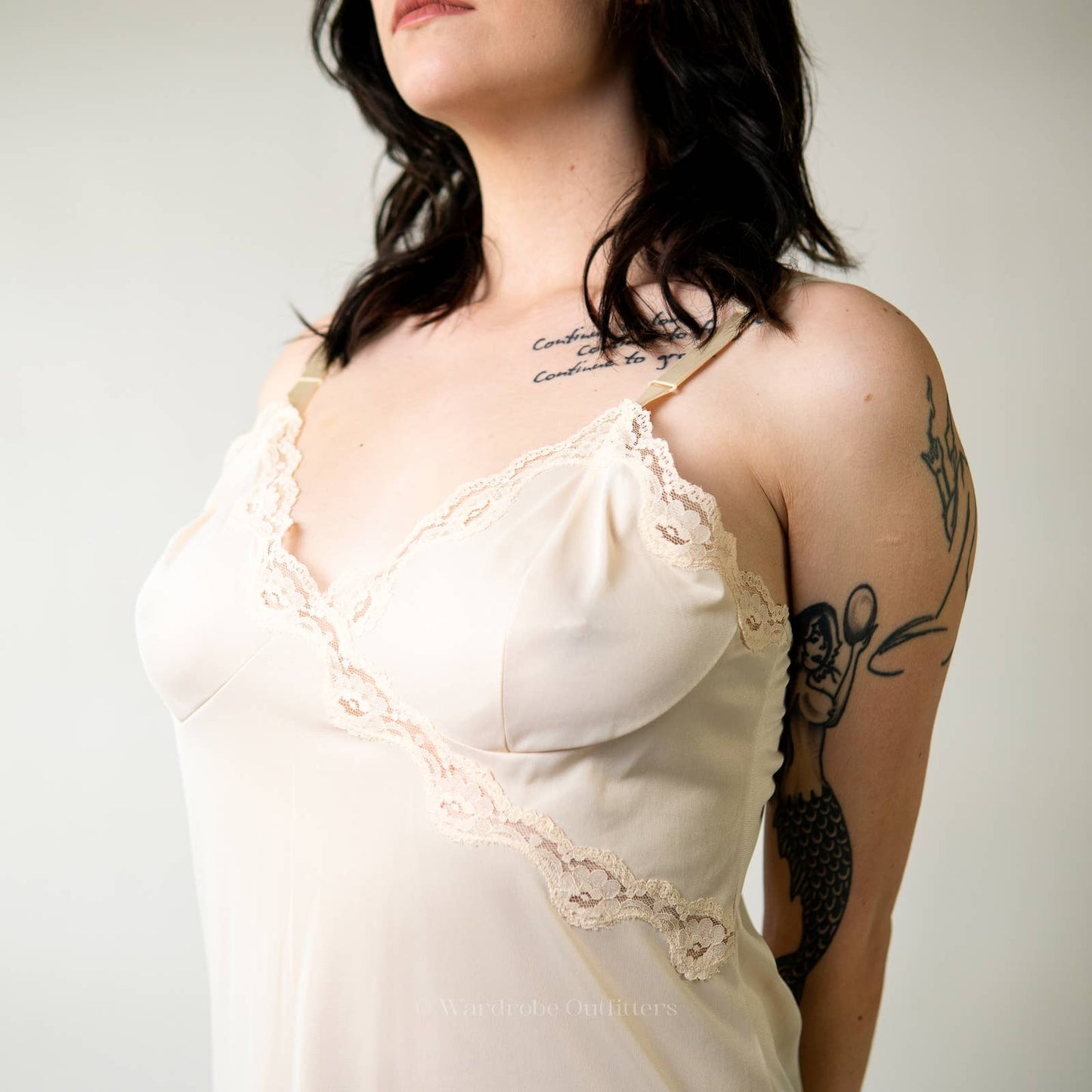 Vintage 60s White Lace Lingerie Slip