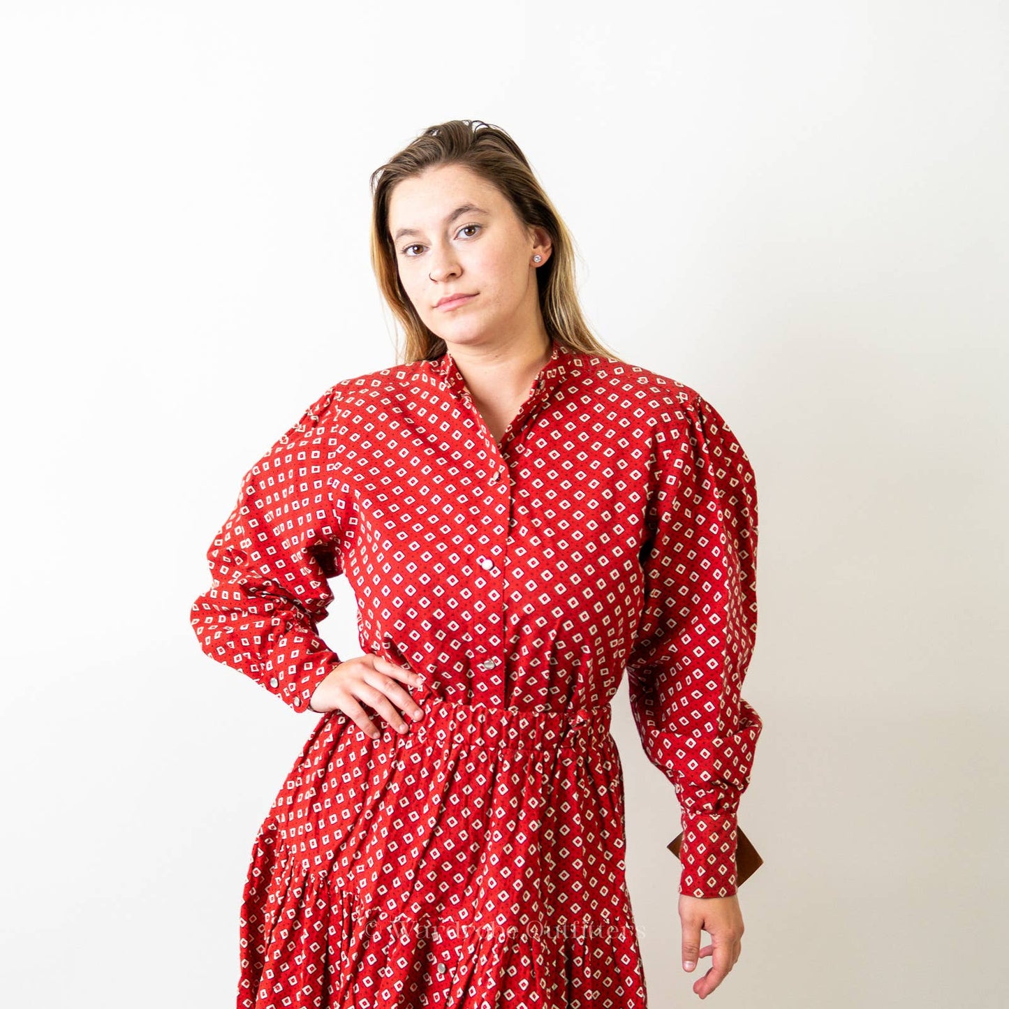 Vintage 70s Western Cowgirl Rodeo Prairie Skirt & Top Set Dress - M