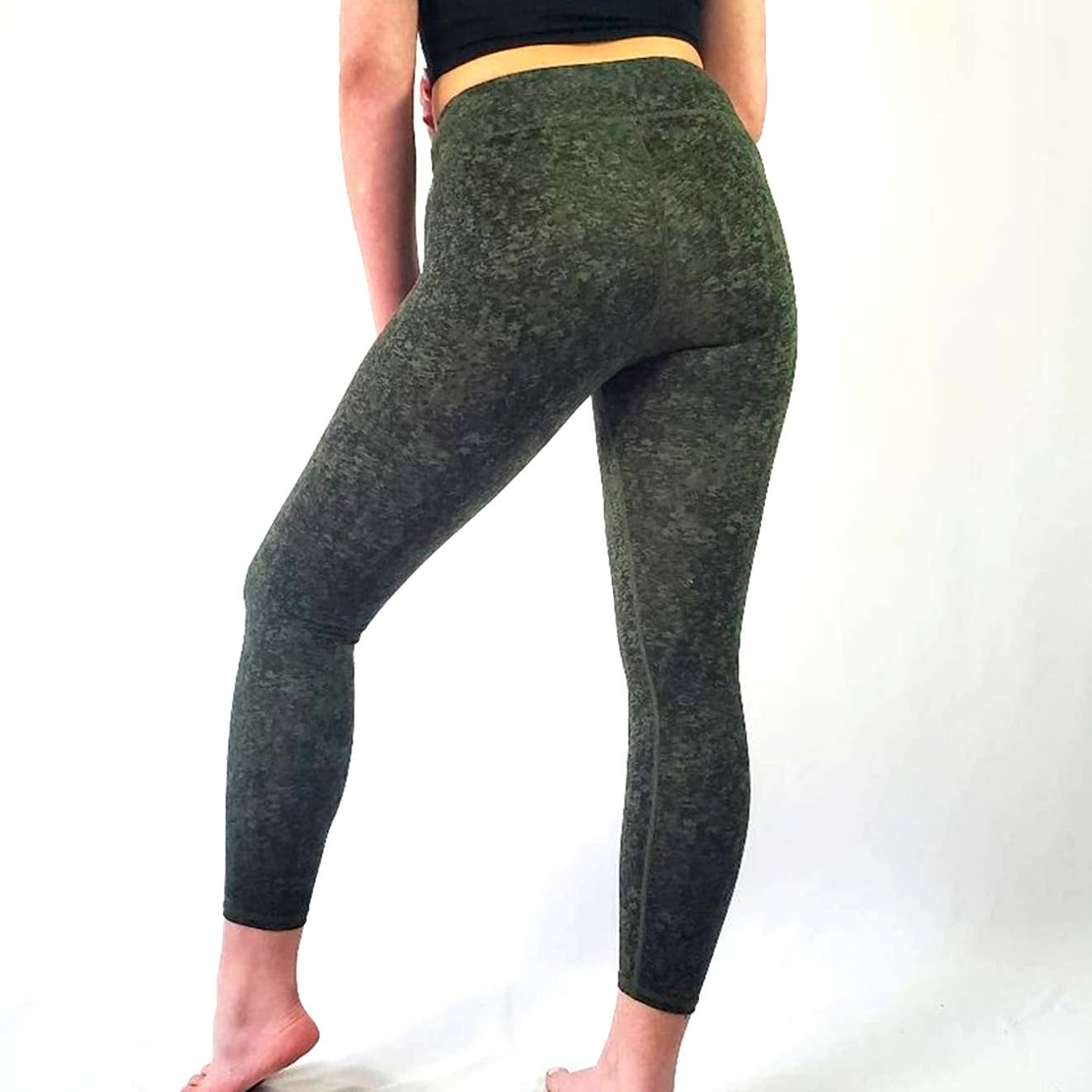 Fabletics Mila High Waist Camo Print Green Legging - M