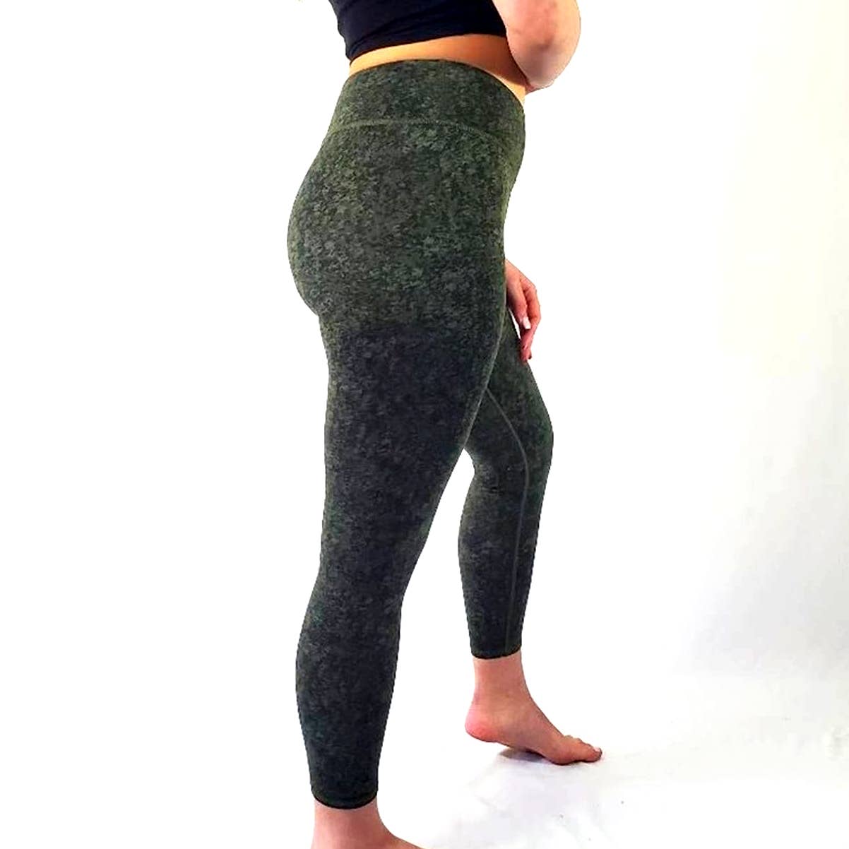 Fabletics Mila High Waist Camo Print Green Legging - M