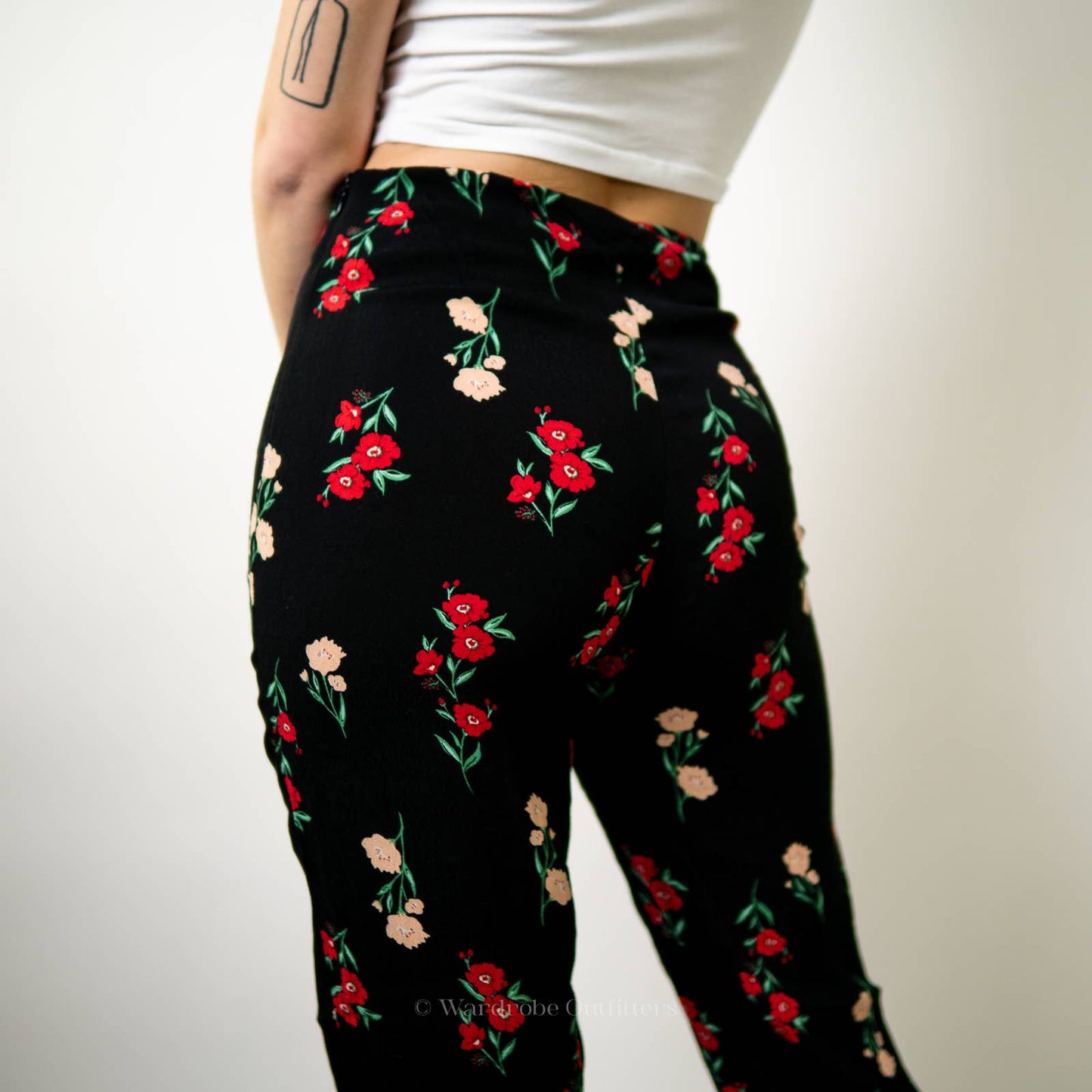 F21 Floral Wide Leg Pants - S