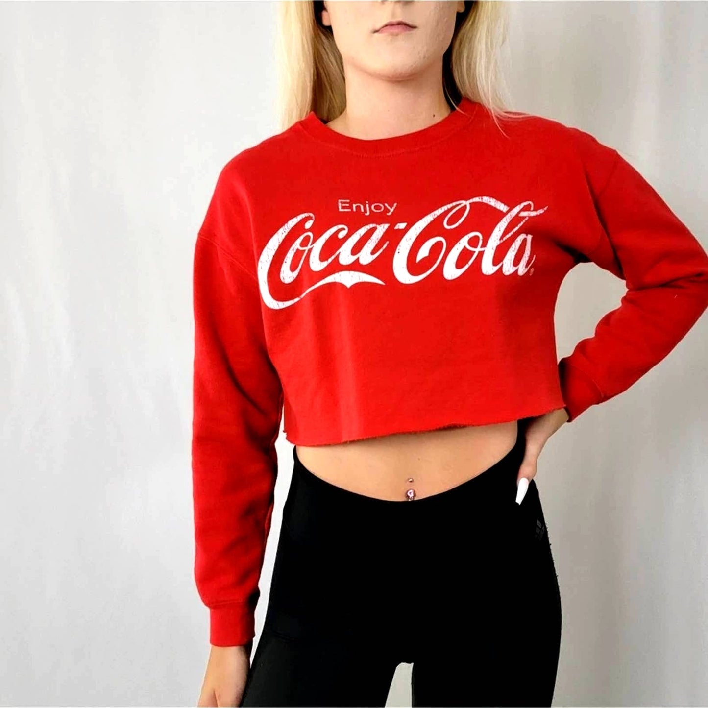 Coca Cola Cropped Red Hoodie NWOT - S