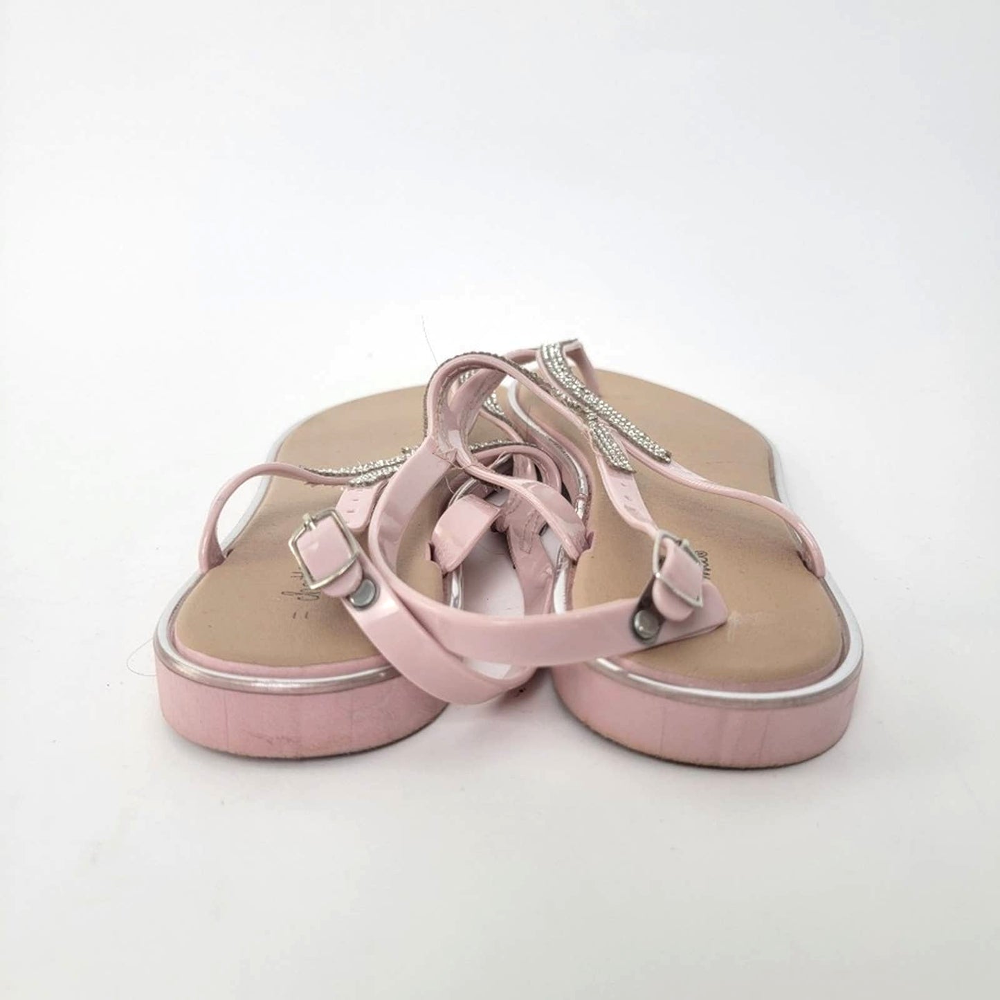 Chatties Pink Rhinestone Thong Flip Flop Sandals - 9.5/10
