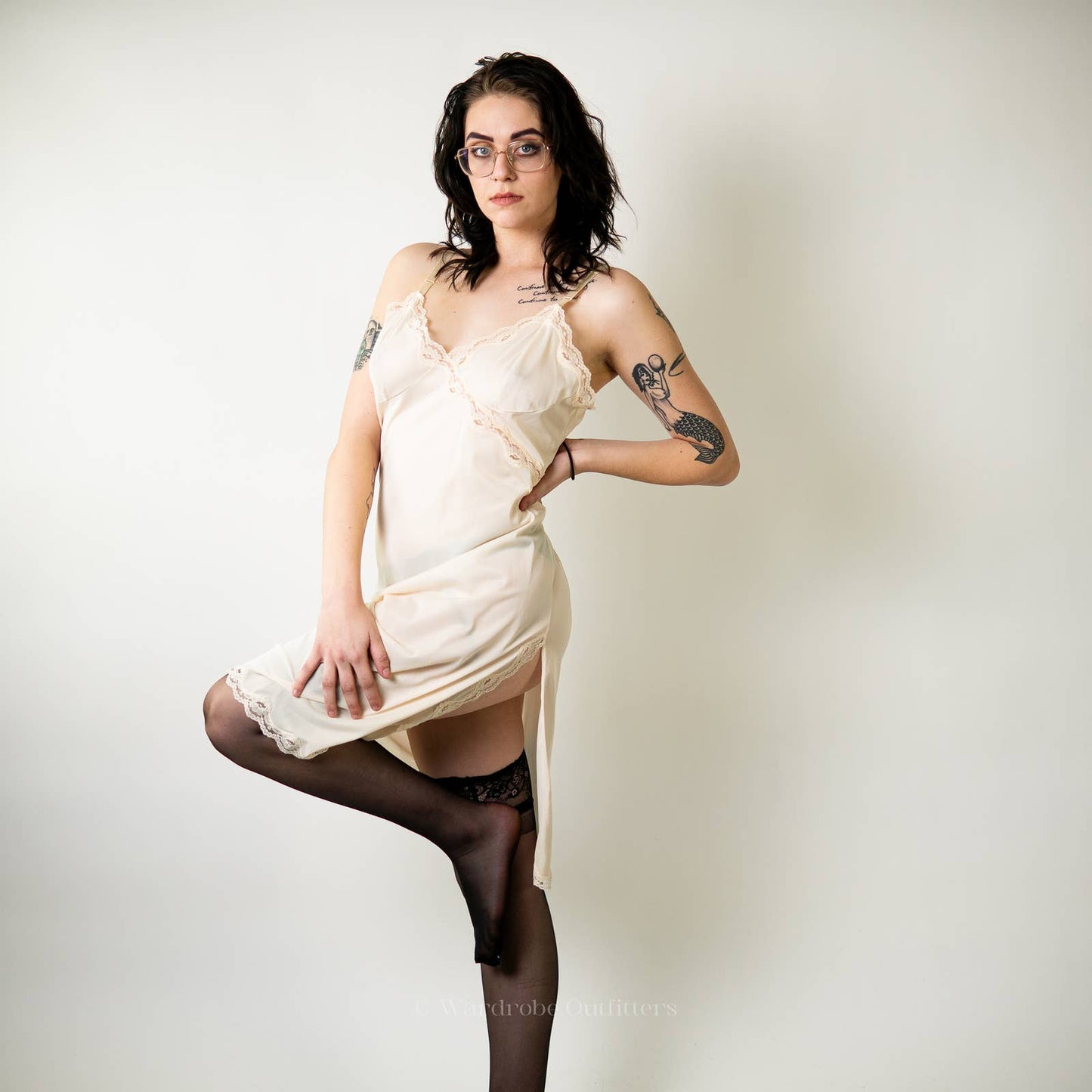 Vintage 60s White Lace Lingerie Slip