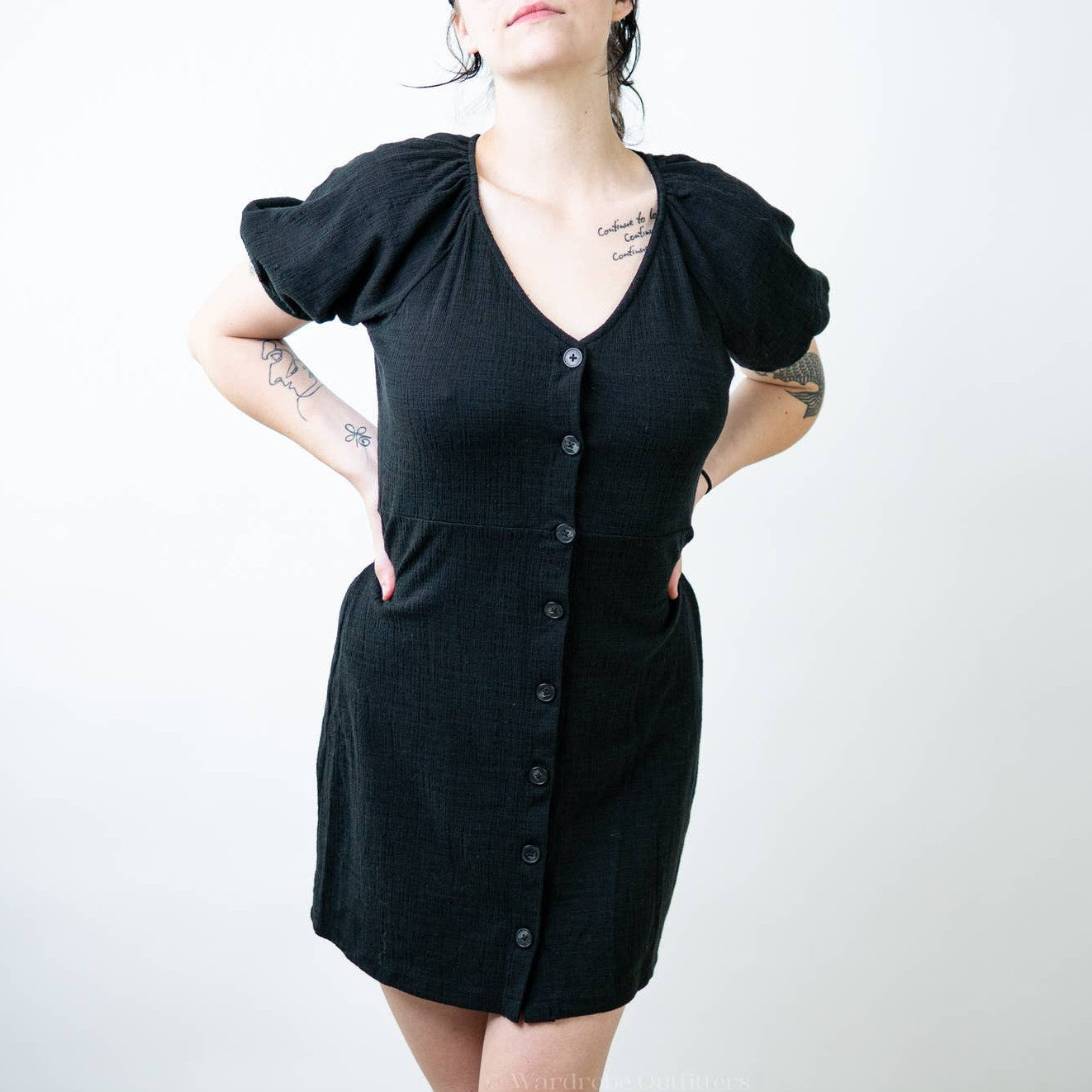 Madewell Textured & Tread Puff Sleeve Dress - S