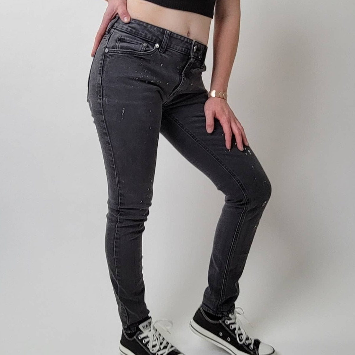 Pacsun High Rise Skinniest Black Distressed Jeans redo