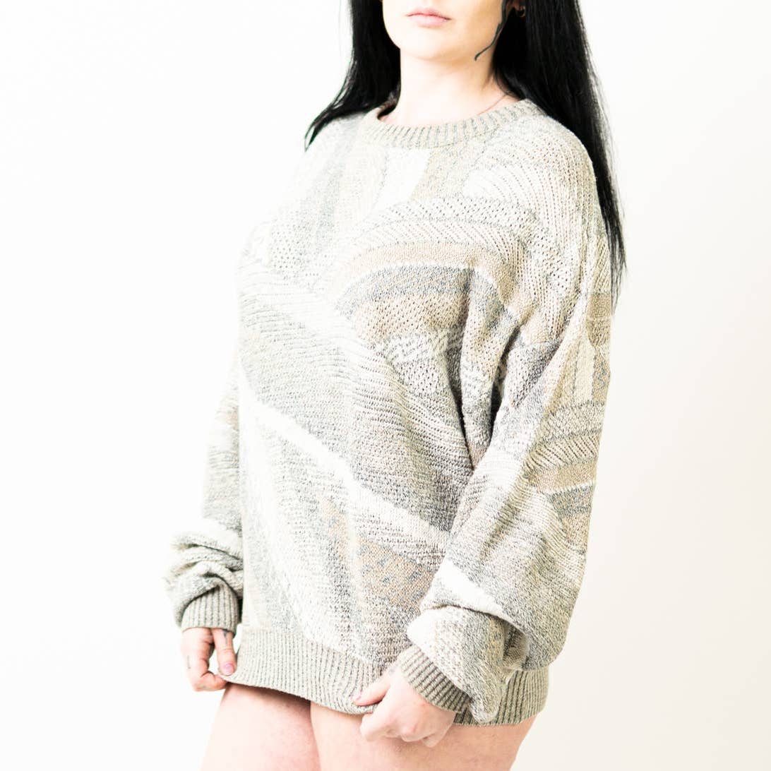 Vintage 90s Chunky Knit Italian Sweater by Via Europa- L