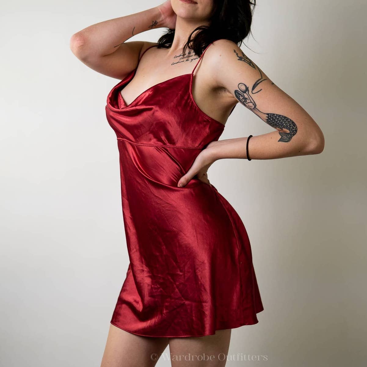 Vintage Y2K Victoria's Secret Red Silky Nightie Dress Gown Lingerie - L