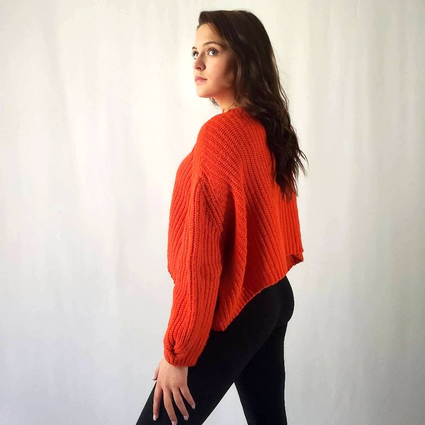 Anthro Moth Oversized Chunky Cropped Fishermans Sweater - S