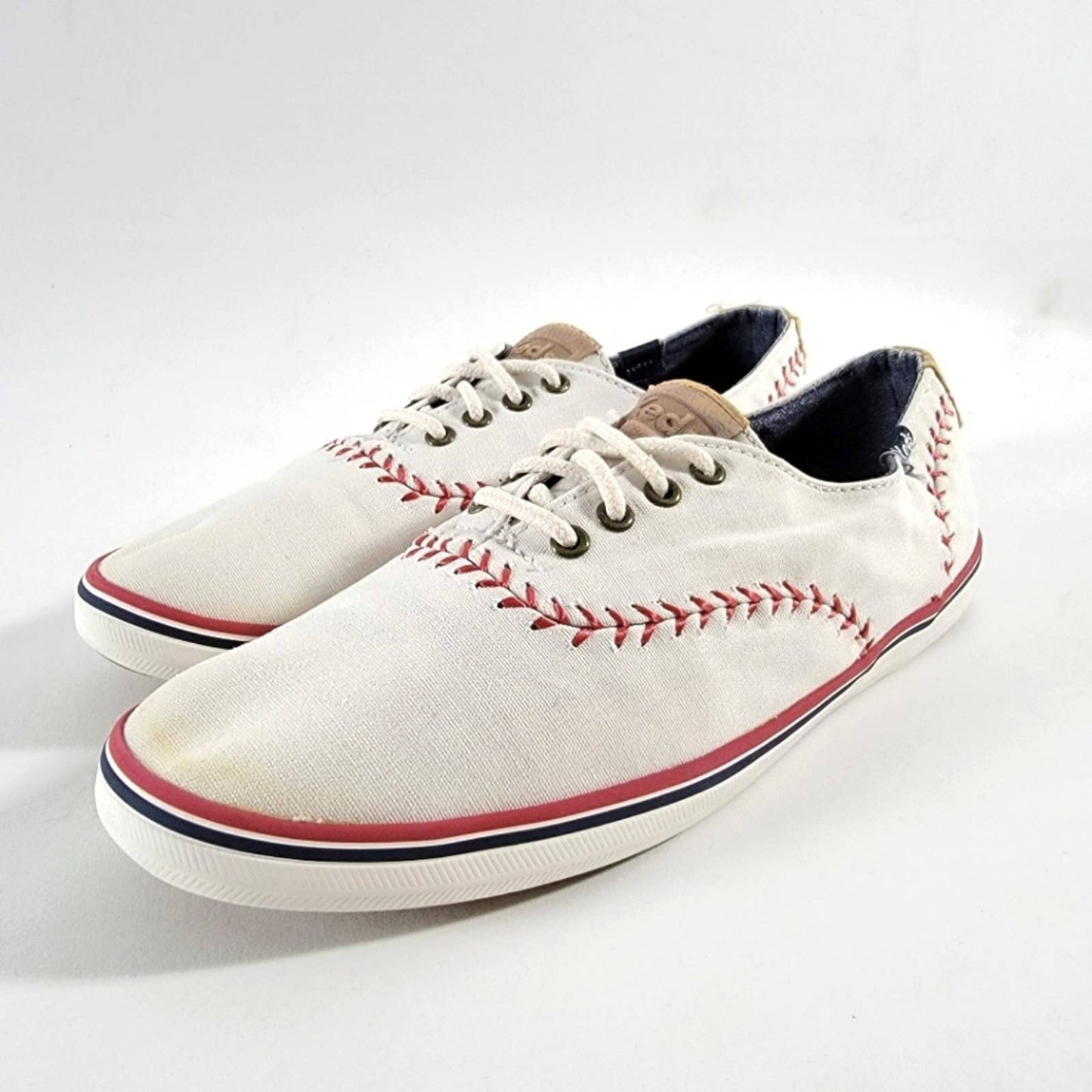 Keds Champion White Baseball Stitch Lace Up Low Top Sneakers - 6.5